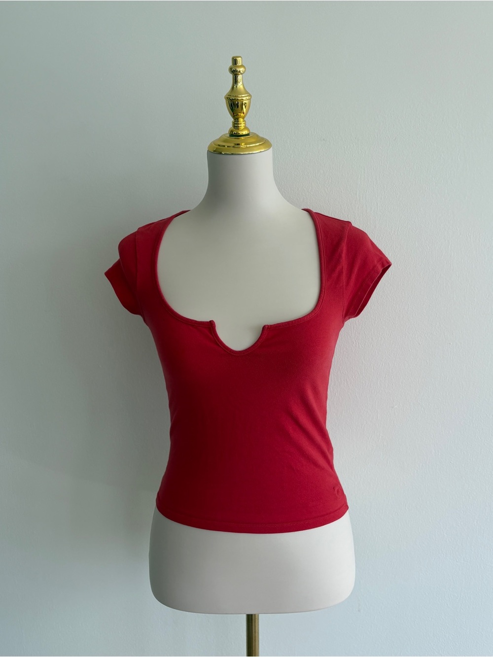 Out From Under Red Notch Neck Baby Tee